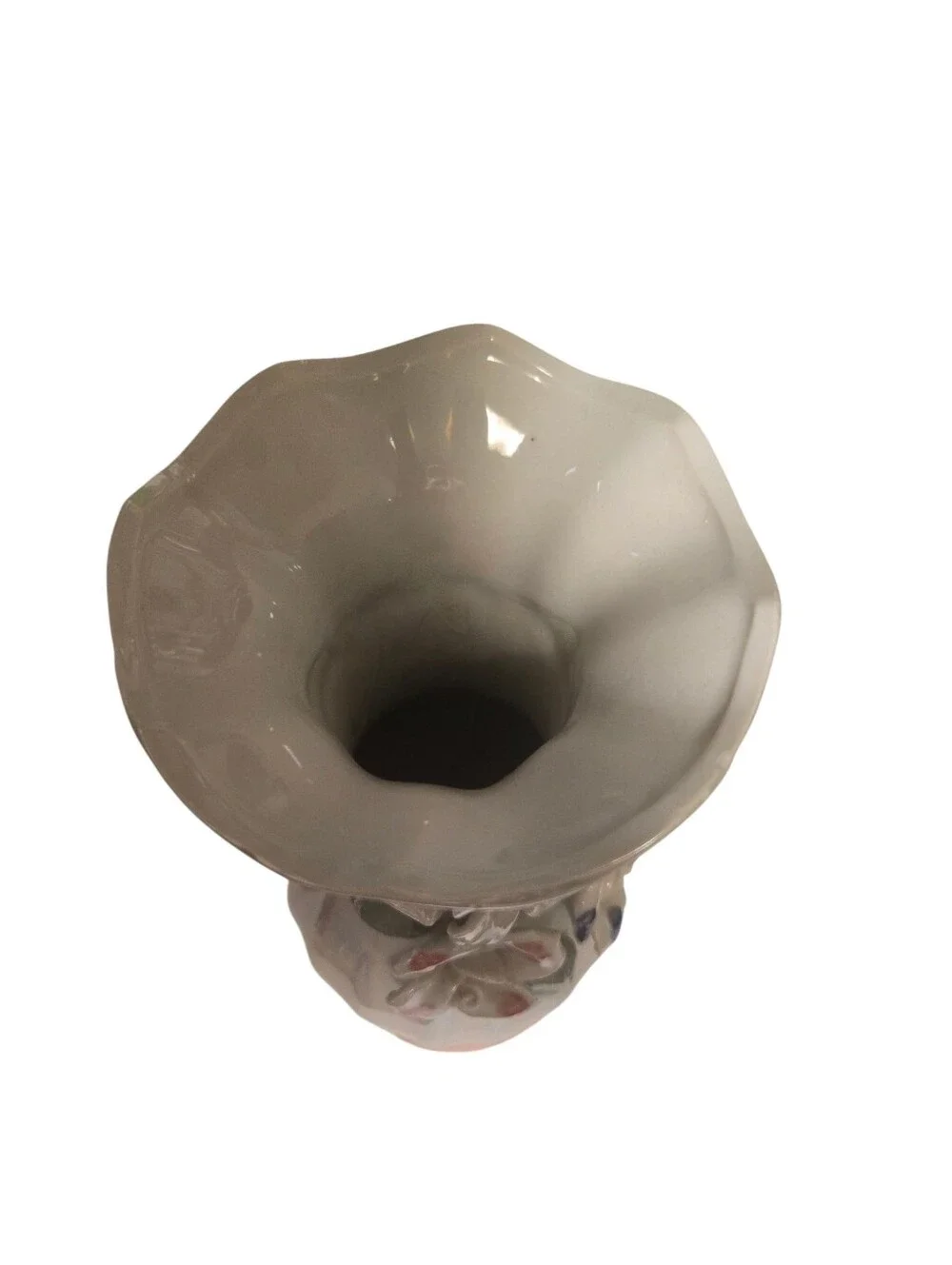 Mid-Century Iridescent Lusterware applied porcelain floral 10